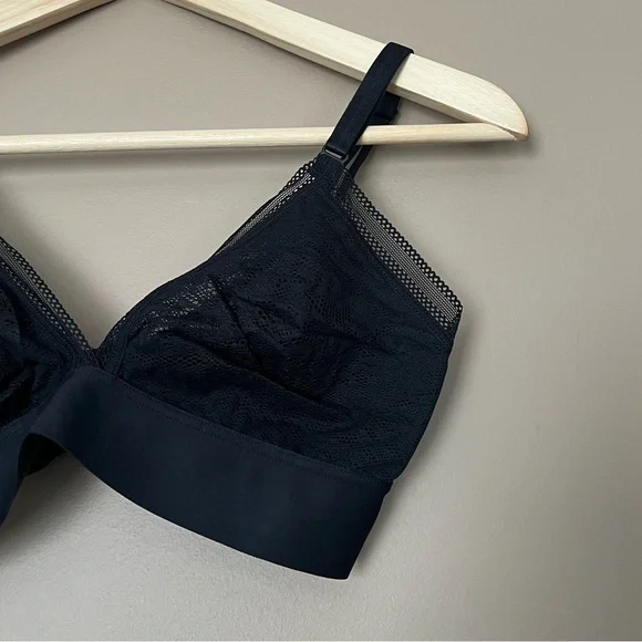 {Soma} Triangle Bralette with Lace in Black - Womens Large - NWT - Picture 5 of 13